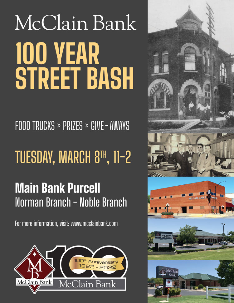 Flyer for 100th anniversary street bashes.