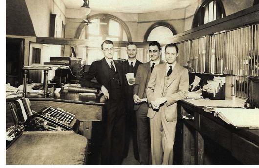 Historic photo of Earl Sherman, V.V. Haney, Neil Sherman, and Almer Ellison