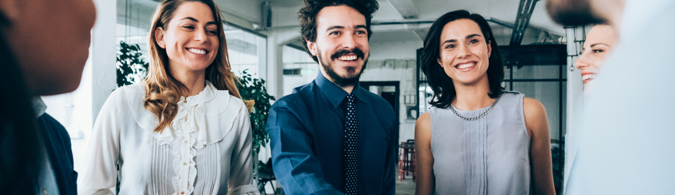 A smiling business team